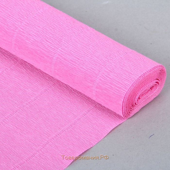 Бумага для упаковок и поделок, гофрированная, розовая, однотонная, двусторонняя, рулон 1шт., 0,5 х 2,5 м