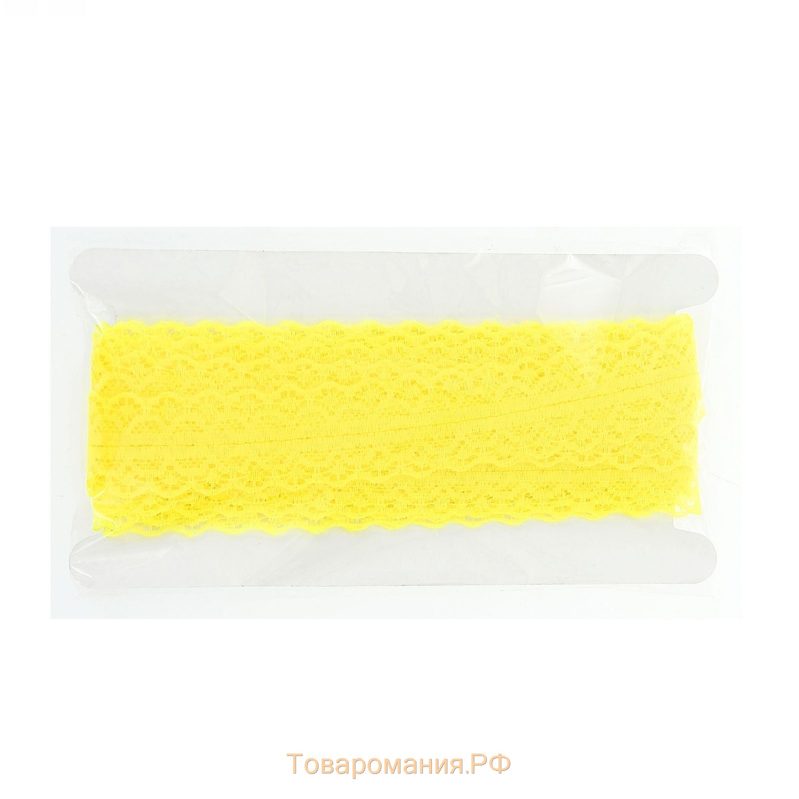 Кружево капроновое, 30 мм × 10 ± 1 м, цвет жёлтый