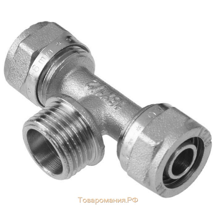 Тройник AQUALINK, обжимной, 1/2" х 16 мм, наружная резьба