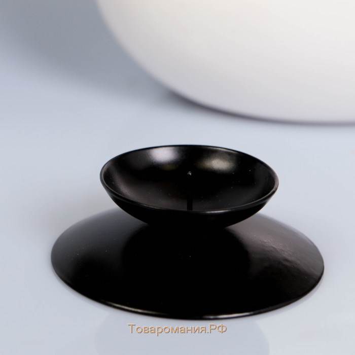 Подсвечник "Гадальный Н" металл на 1 свечу, 7,3х3 см, черный