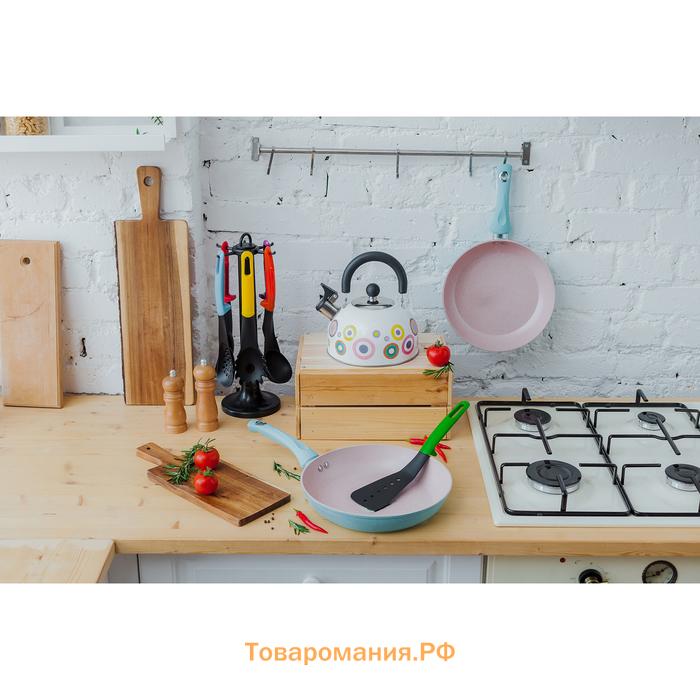 Набор кухонных принадлежностей  «Монпансье», 6 предметов, на подставке, МИКС