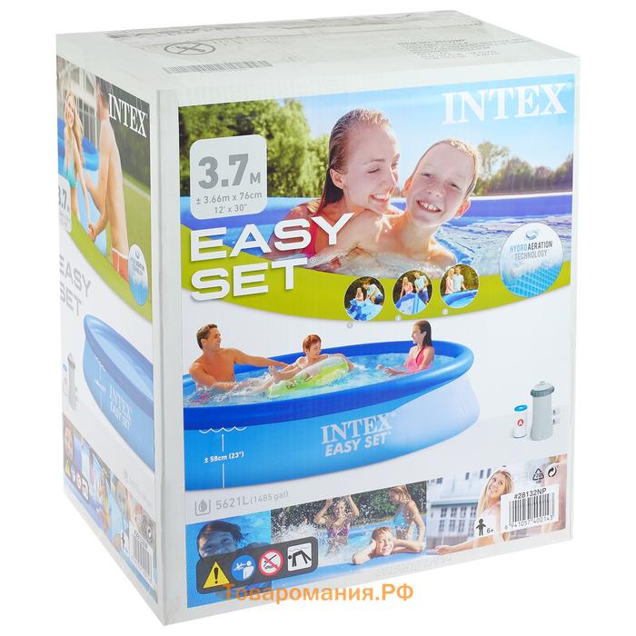 Бассейн надувной Easy Set, 366 х 76 см, фильтр-насос, 28132NP INTEX