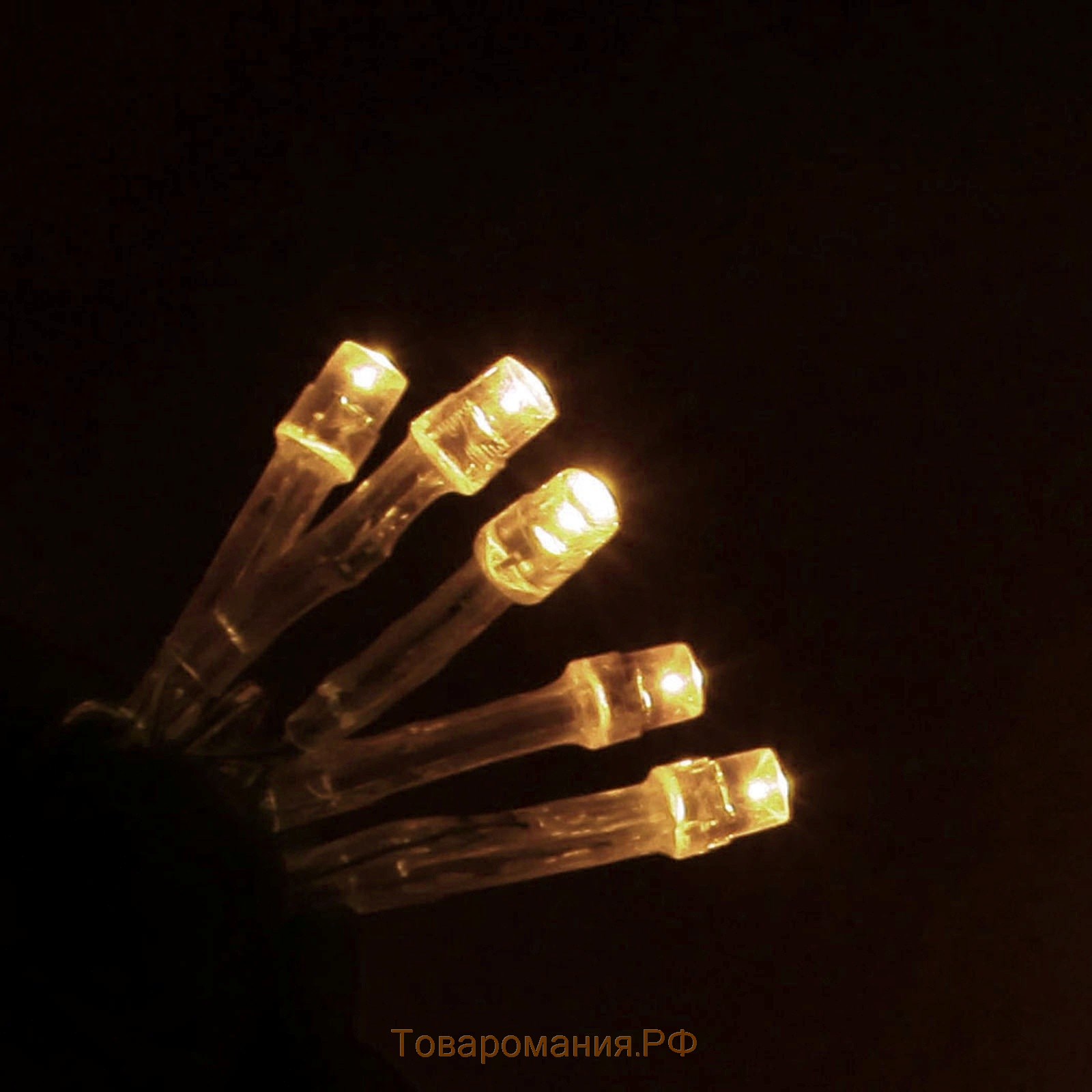 Гирлянда «Бахрома» 4 × 0.6 м, IP44, прозрачная нить, 180 LED, свечение жёлтое, 8 режимов, 220 В