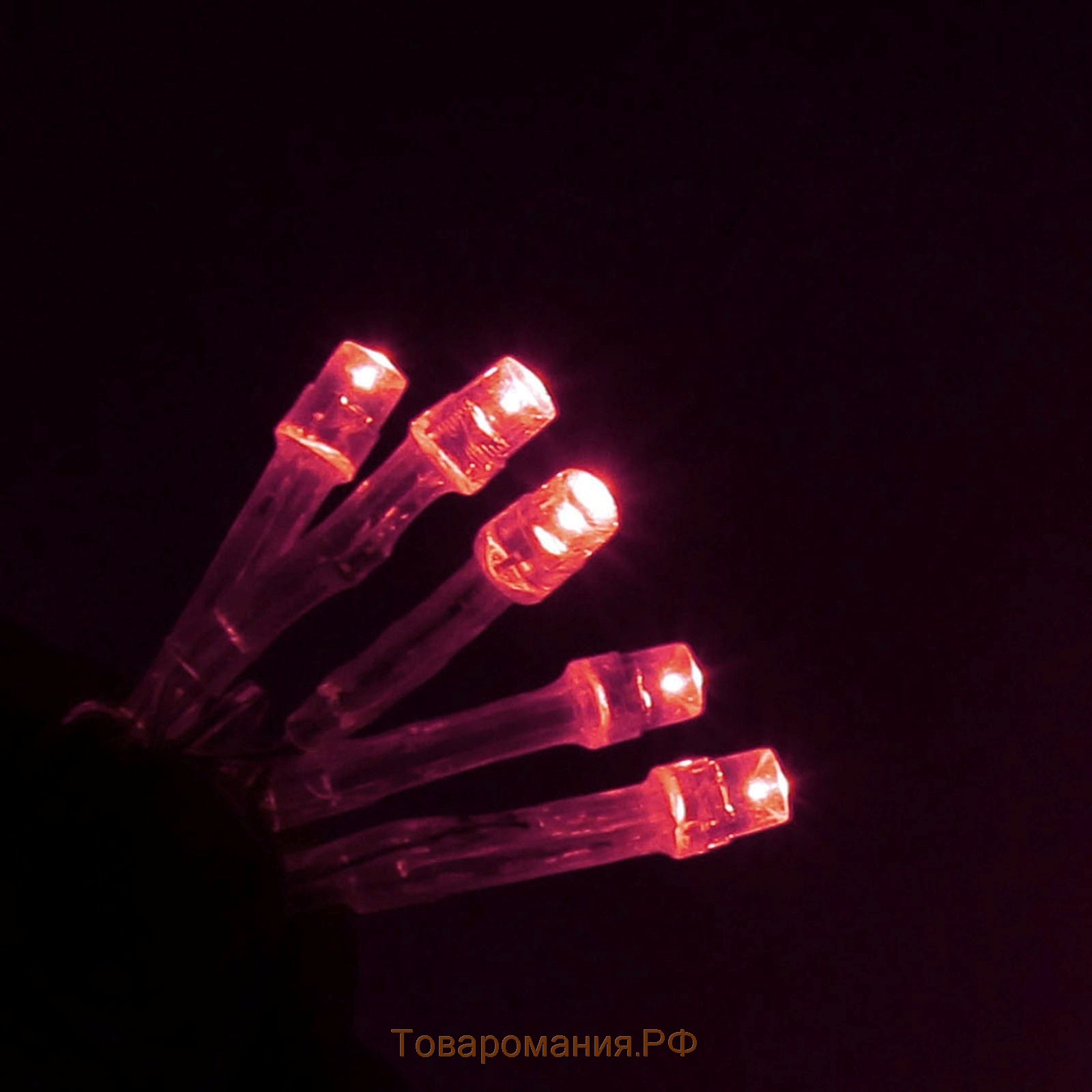 Гирлянда «Бахрома» 4 × 0.6 м, IP44, прозрачная нить, 180 LED, свечение красное, 8 режимов, 220 В