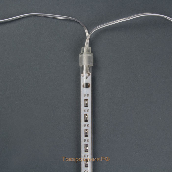 Гирлянда «Сосульки» 2.4 × 0.2 м, IP44, прозрачная нить, 96 LED, свечение мульти с эффектом стекания, 12 В