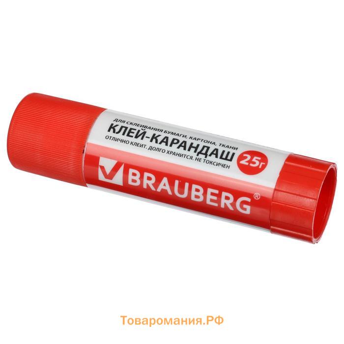 Клeй-карандаш ПВП 25 г BRAUBERG