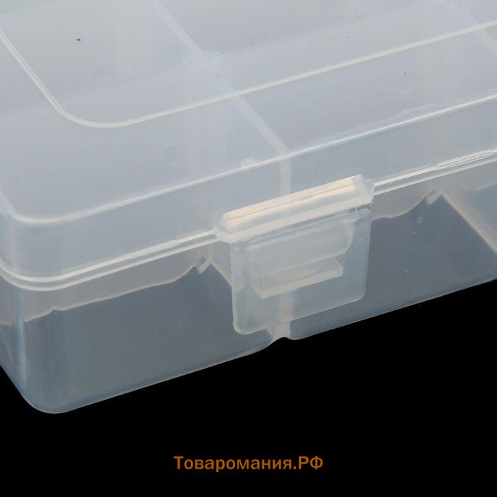 Шкатулка-органайзер для хранения мелочей «Прямоугольная», пластик, 36 отделений, 4.3×27.5×17.8 см