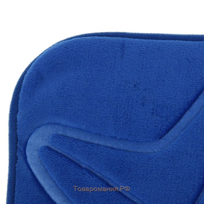 Набор ковриков для ванной и туалета «Ракушки», объёмные, 2 шт, 40×50, 50×80 см, цвет синий
