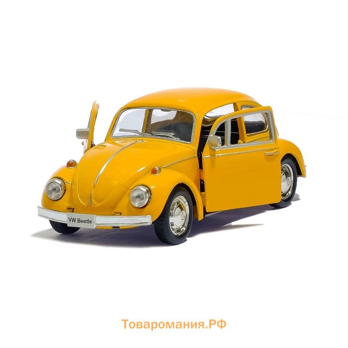 Машина металлическая VOLKSWAGEN BEETLE 1967, 1:32, открываются двери, инерция, цвет красный