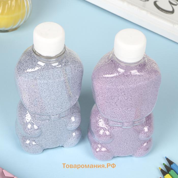 Песок цветной в бутылках "Сиреневый" 500 гр, МИКС