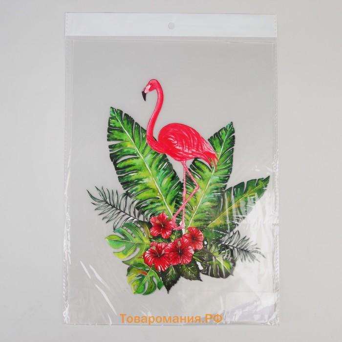 Термотрансфер «Фламинго в кустах», 19,5 × 15 см