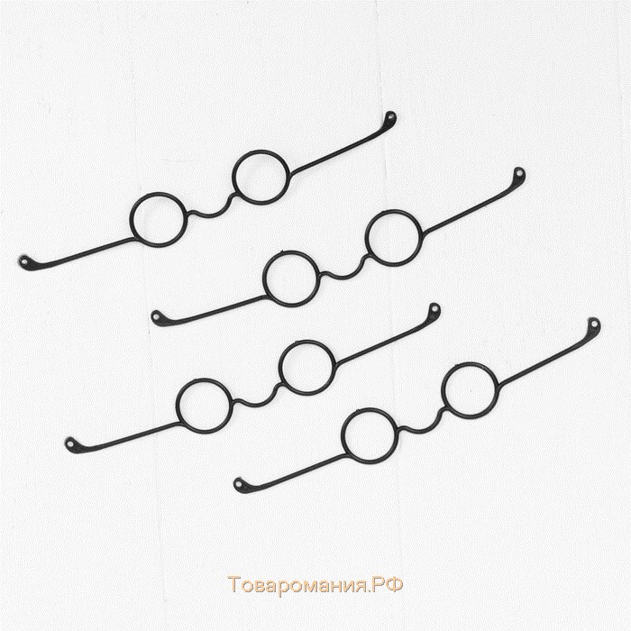Очки для игрушек, набор 4 шт., размер 1 шт. — 2,5 × 7 × 5,3, цвет чёрный