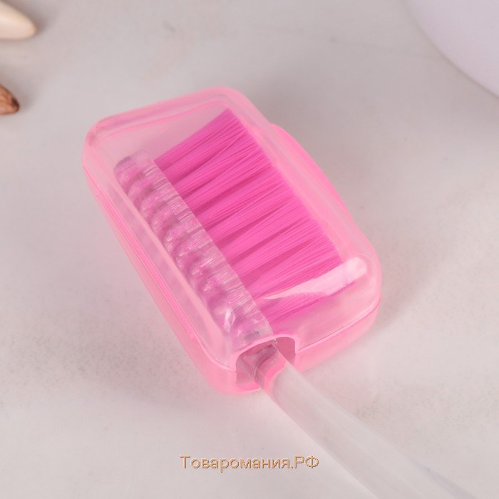 Набор футляров для зубной щётки, 5 шт, 4×2×1,7 см, пластик, цвет МИКС