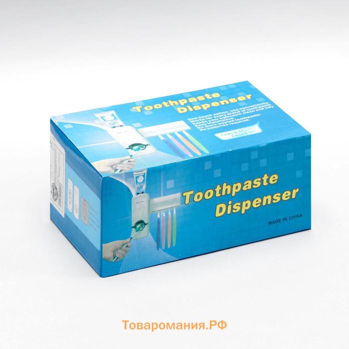 Держатель для зубных щёток и выдавливатель для зубной пасты, 15,4×6×6 см (для пасты), 11,5×5,5×3,5 см (для щёток), цвет МИКС