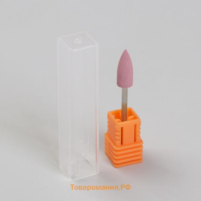 Фреза силиконовая для полировки, средняя, 6 × 16 мм, в пластиковом футляре, цвет розовый