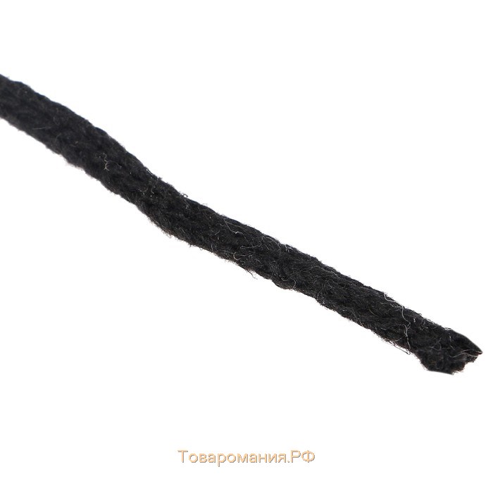 Шнур для рукоделия хлопковый  100% хлопок 4 мм, 50м/140гр (чёрный)