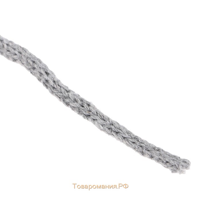 Шнур для рукоделия хлопковый  100% хлопок 4 мм, 50м/140гр (св. серый)