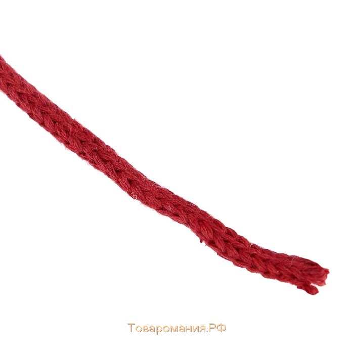 Шнур для рукоделия хлопковый  100% хлопок 4 мм, 50м/140гр (бордовый)