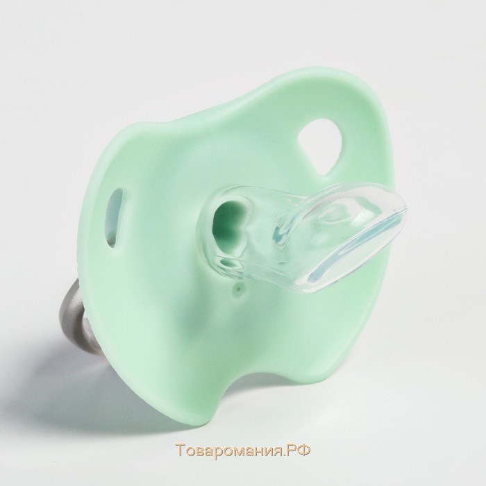 Соска-пустышка ортодонтическая, силикон, от 6 мес., с колпачком, цвет МИКС для мальчика