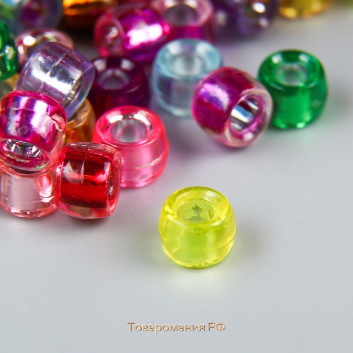 Бусины для творчества пластик "Цветные цилиндрики" набор 10 гр 0,6х0,6х0,6 см
