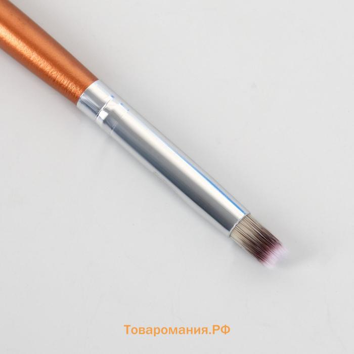 Кисть для дизайна ногтей «Омбре», 15,5 см, d - 6 × 9 мм, цвет коричневый