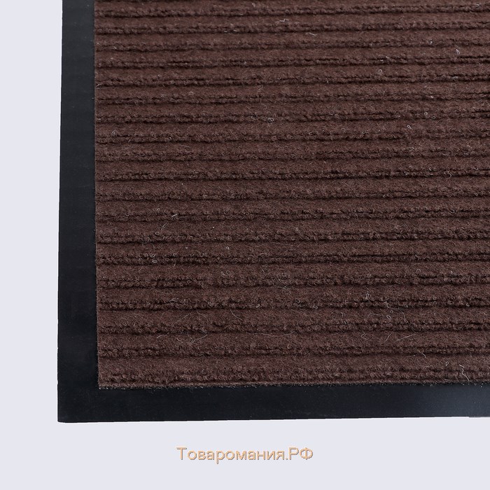 Коврик придверный влаговпитывающий, 2-х полосный иглопробивной, «Классик», 40×60 см, цвет коричневый