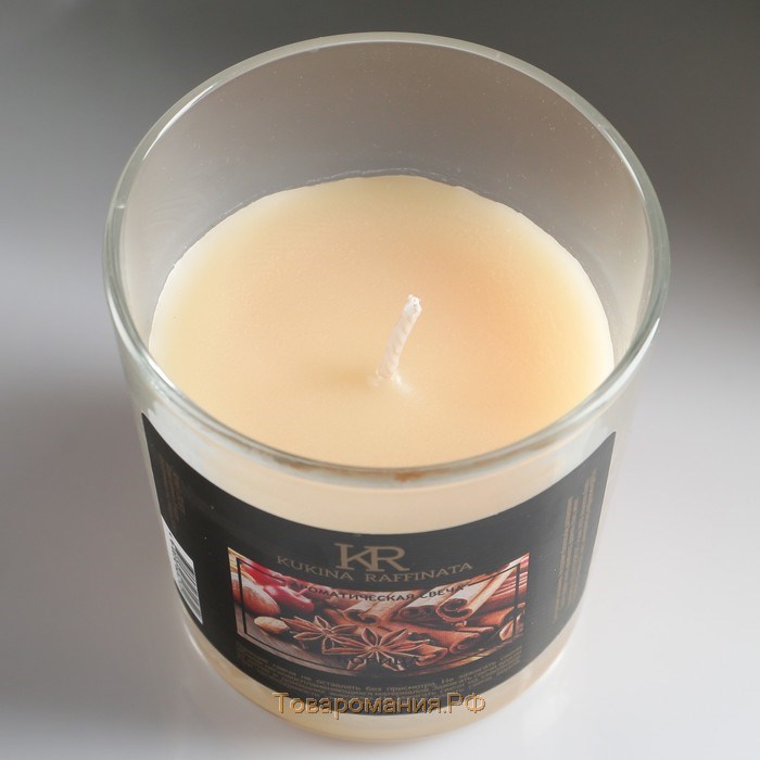 Свеча в гладком стакане ароматизированная "Корица", 8,5 см