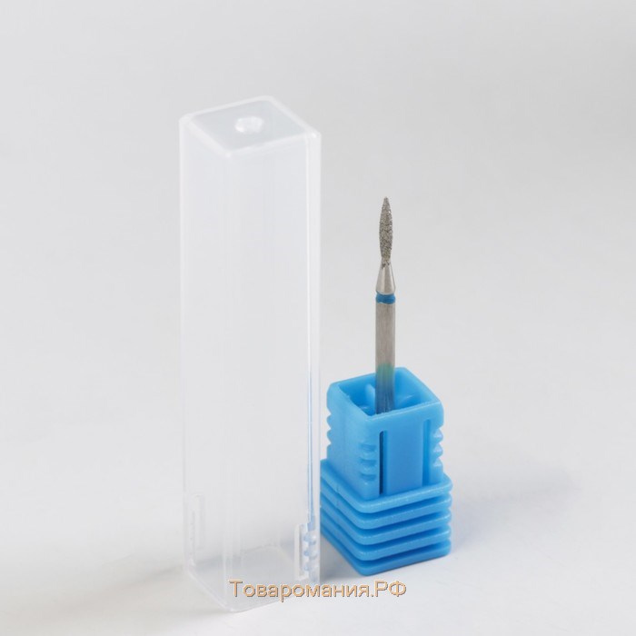 Фреза алмазная для маникюра «Игла», средняя зернистость, 1,2 × 10 мм, в пластиковом футляре