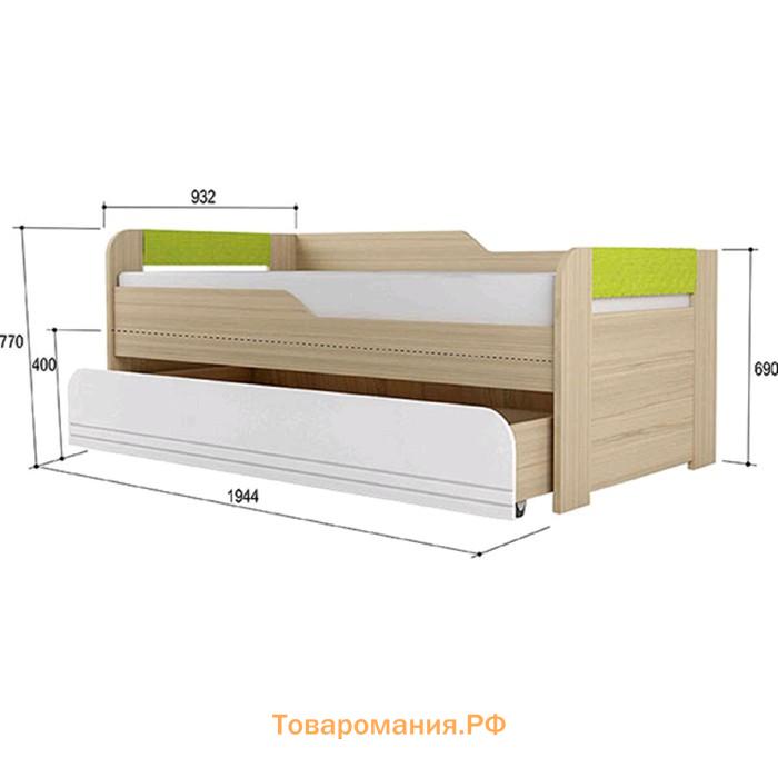 Кровать 2-х уровневая «Стиль 900.1», 1900 × 900 мм, 1800 × 800 мм, цвет туя светлая / лайм