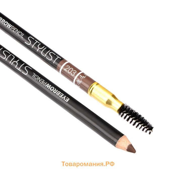 Карандаш для бровей TF Eyebrow Pencil Stylist со щёточкой, тон №203 тёплый блонд