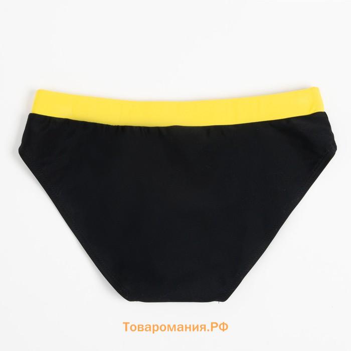 Плавки купальные для мальчика MINAKU, цвет чёрный/жёлтый, рост 134-140