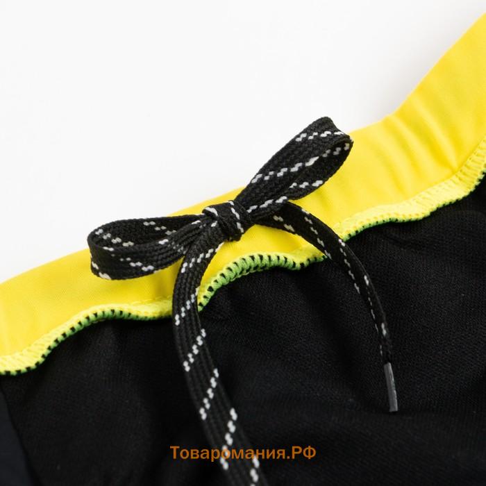 Плавки купальные для мальчика MINAKU, цвет чёрный/жёлтый, рост 134-140