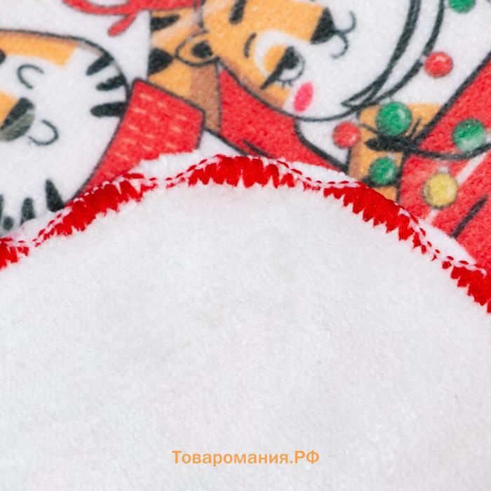 Новогодняя салфетка для уборки "Tigress Christmas", 20х20 см, п/э