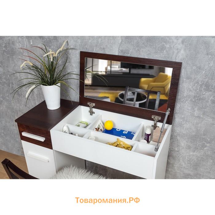 Стол туалетный «Норвуд 43», 971 × 403 × 780 мм, цвет белый / орех шоколадный