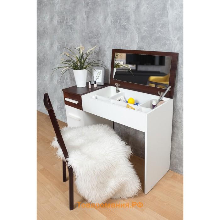 Стол туалетный «Норвуд 43», 971 × 403 × 780 мм, цвет белый / орех шоколадный