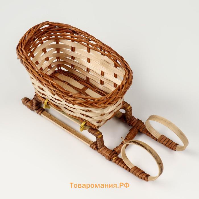 Сувенир "Санки" 10х20х10см, бамбук
