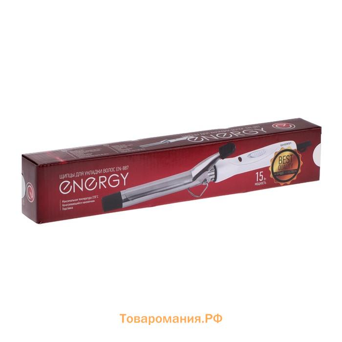 Плойка ENERGY EN-887, 15 Вт, d=16 мм, шнур 1.6 м, бело-чёрная