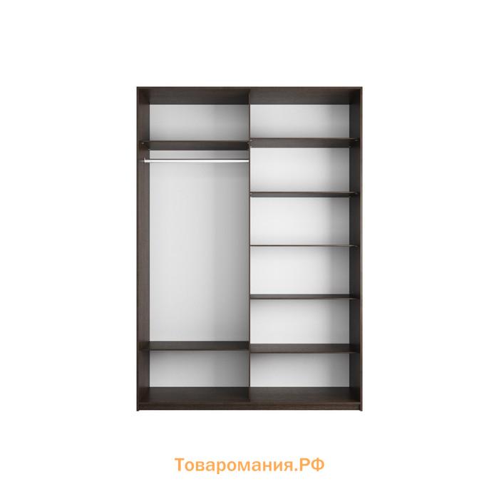 Шкаф-купе «Прайм», 1200×570×2300 мм, 2-х дверный, ЛДСП / белое стекло, цвет венге