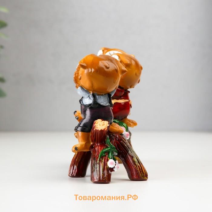 Фигурка полистоун «Три филина на ветви», 18.6×7×10 см