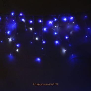 Гирлянда «Бахрома» 4 × 0.6 м, IP44, прозрачная нить, 180 LED, свечение синее, мерцание белым, 220 В