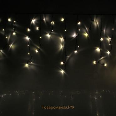 Гирлянда «Бахрома» 4 × 0.6 м, IP44, тёмная нить, 180 LED, свечение тёплое белое, 8 режимов, 220 В
