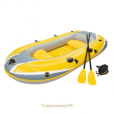 Лодка Treck X2, 2-местная, 255 х 127 х 36 см, вёсла 124 см, насос, до 225 кг, 61068 Bestway