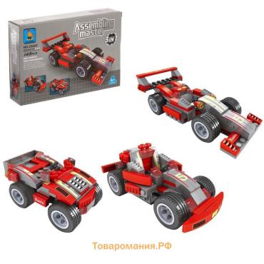 Конструктор гоночная машина «Супергонщик» KEYIXING Assembling Master, 3 в 1, 143 детали, 6+