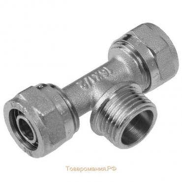 Тройник AQUALINK, обжимной, 1/2" х 16 мм, наружная резьба