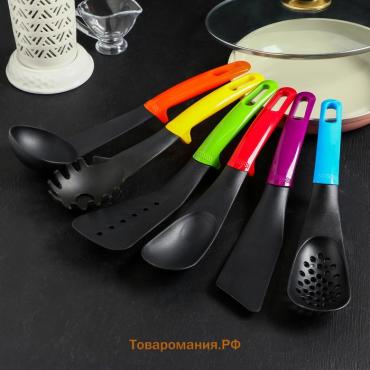Набор кухонных принадлежностей  «Монпансье», 6 предметов, на подставке, МИКС