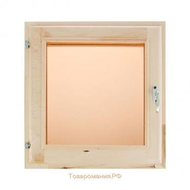 Окно, 50×50см, однокамерный стеклопакет, тонированное, с уплотнителем, из липы