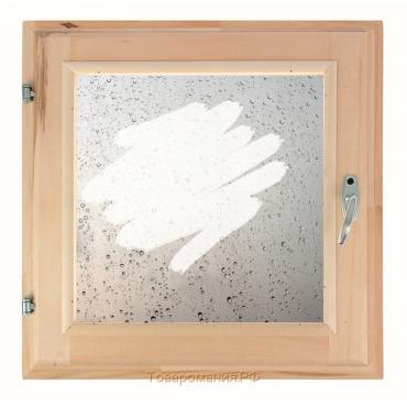 Окно 60х60 см, "Капли на стекле", однокамерный стеклопакет, уплотнитель