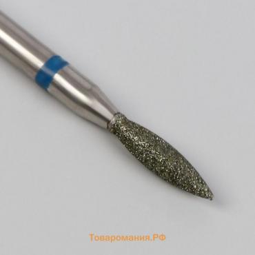 Фреза алмазная для маникюра «Пламя», средняя зернистость, 1,8 × 8 мм, в пластиковом футляре