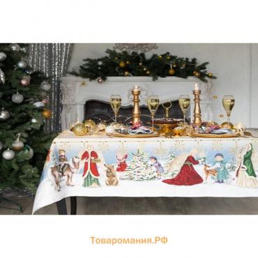 Набор новогодний столовый "Christmas time" Скатерть новогодняя 150х110см +/-3см с ГМВО, салфетка 40х40см-4 шт, хл100%