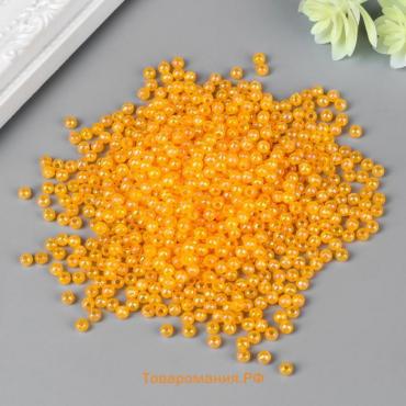 Бусины для творчества пластик "Оранжевый перламутр" набор 20 гр d=0,4 см